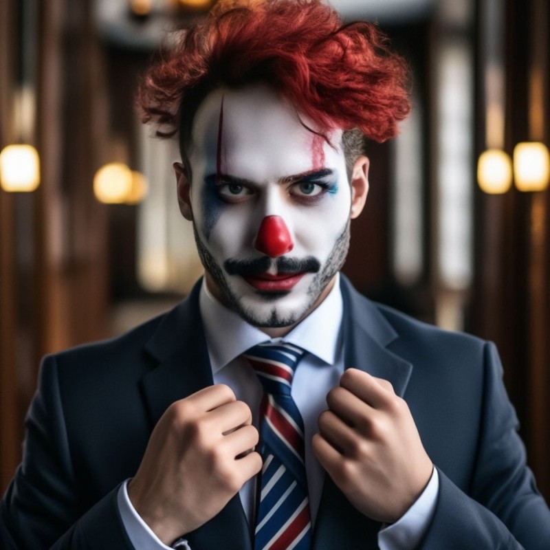 Create meme: serious clown, painting Joker, male 