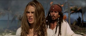 Create meme: Jack Sparrow and Elizabeth Swann on the island, pirates of the Caribbean, captain Jack Sparrow, savvy