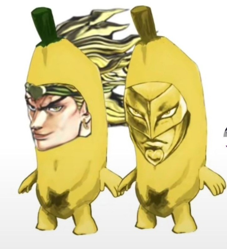 Create meme: characters jo jo bananas, jojo bananas, jotaro banana