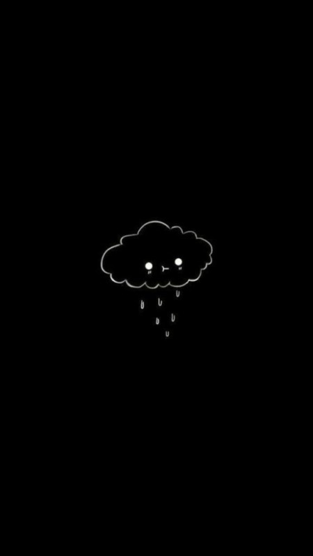 Create meme: black background, black cloud, a sad cloud on a black background