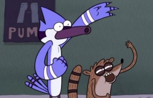 Create meme: Mordecai Rigby