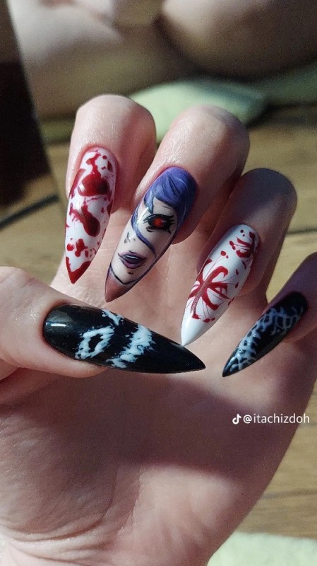 Create meme: manicure in the style of horror, punk style nails, manicure in the style of horror movies