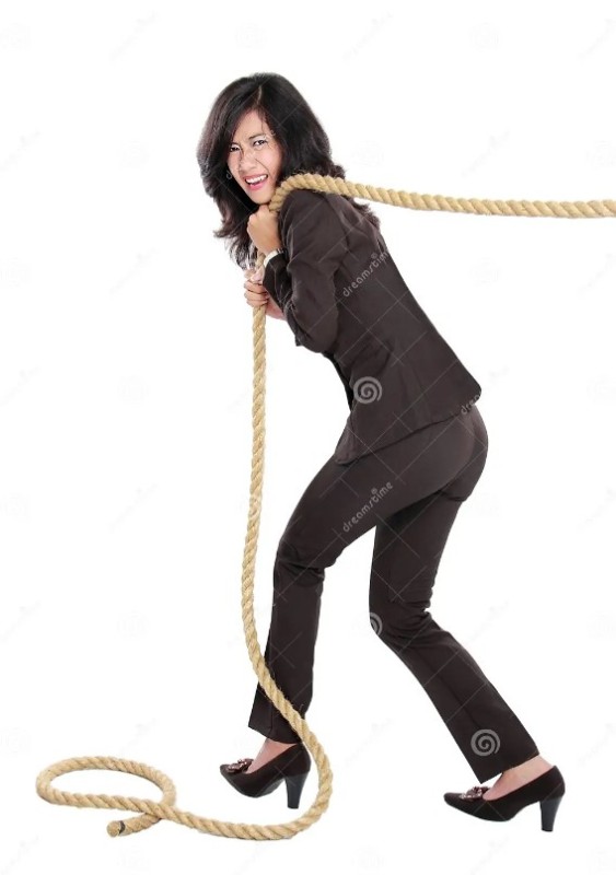 Create meme: the girl pulls the rope, the girl pulls, a woman with a rope