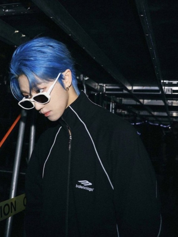 Create meme: kim tae hyun, man with blue hair, bts which taejin