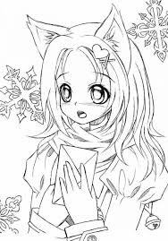 Create meme: anime coloring pages cute, coloring pages anime cat, coloring pages of anime nyashki