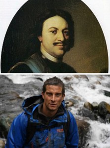 Create meme: Peter i, to survive at any cost, bear Grylls