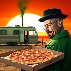 Create meme: pizza , walter white pizza, items on the table