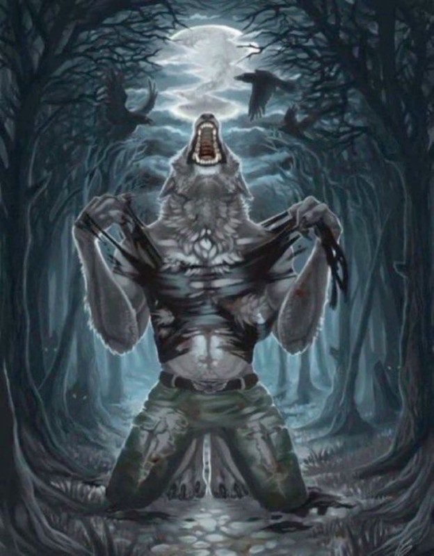 Create meme: wolf monster, werewolf fantasy, art werewolf