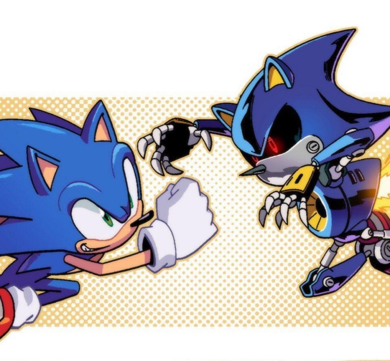 Create meme: sonic vs metal sonic, metal sonic, sonic 