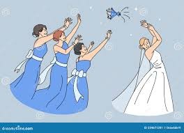 Создать мем: невеста бросает букет, подружки невесты, на свадьбе