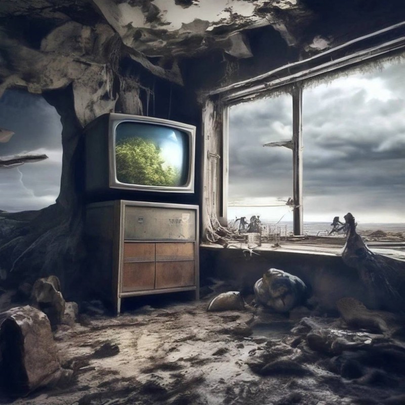 Создать мем: телевизор фон, заброшенное здание, старые телевизоры