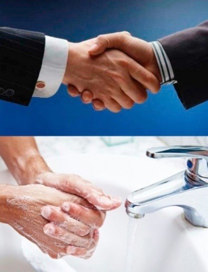 Создать мем: помыл руки после рукопожатия, рукопожатие, мем рукопожатие и мытьё рук