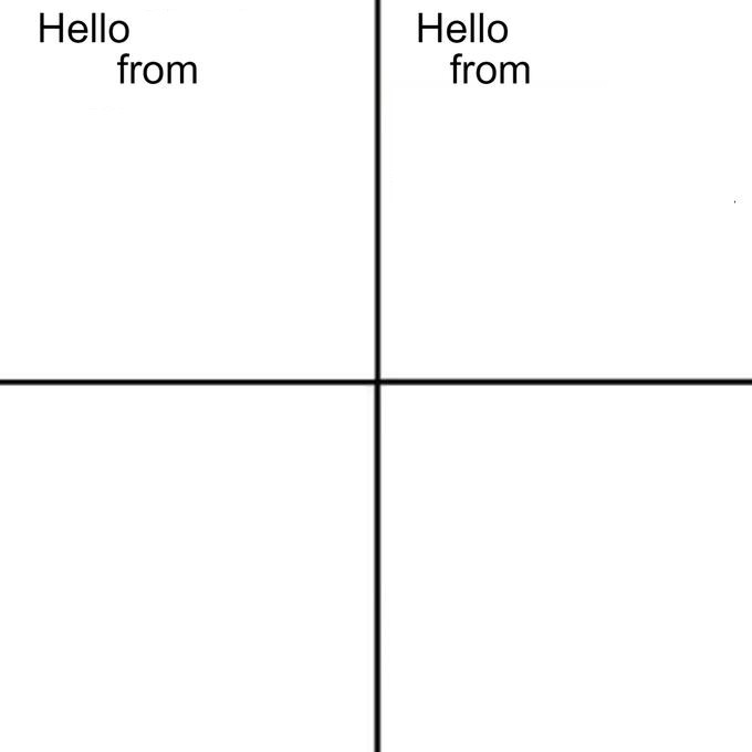 Создать мем: квадрат разделенный на 4 части, лист поделенный на 4 части, шаблон для комикса