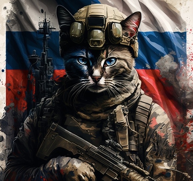 Create meme: tactical cat, a cat with a gun, cat