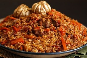 Create meme: rice in a pot, pilaf, Central Asian plov