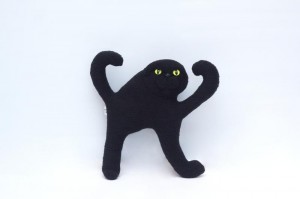 Create meme: black cat, black cat joy, soft toys