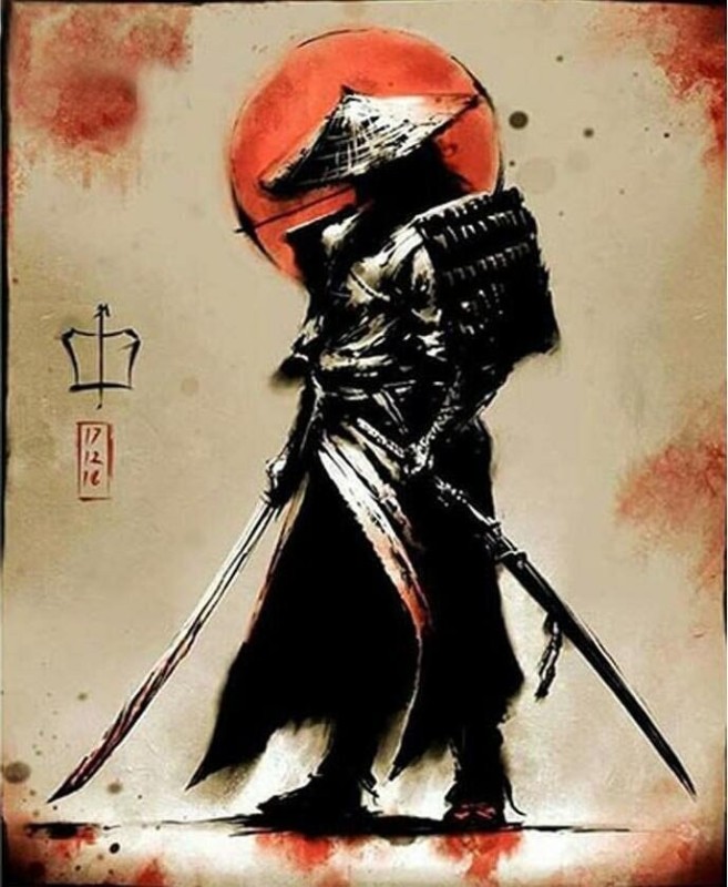 Create meme: The samurai painting, Ronin samurai demon realism, warrior ronin samurai