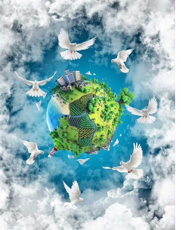 Create meme: international day of clean air for blue sky, peaceful sky, heaven and earth