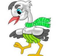 Create meme: cartoon stork, cartoon duck, Stork coloring book for kids