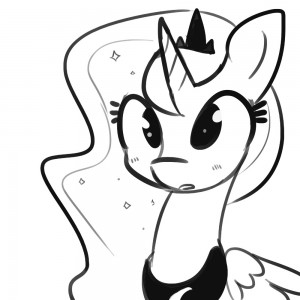 Create meme: coloring pages little pony bald, my little pony lineart, Princess Luna drawing pencil