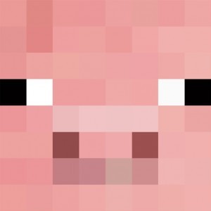 Create meme: pig minecraft, pig from minecraft face