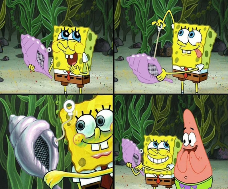 Create meme: spongebob magic, magic shell spongebob, bob sponge