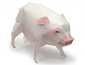 Создать мем: бумажные животные, свинка, свинка из бумаги
