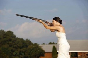 Create meme: shooting, girl aiming a rifle, the gun
