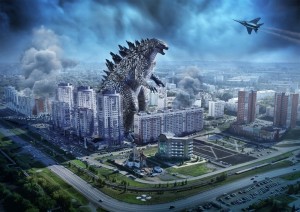 Create meme: godzilla, Godzilla in Russia, Godzilla is cool