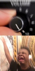 Create meme: the Negro in the headphones, the volume on max MEM