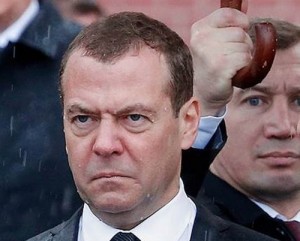 Create meme: Evil Medvedev in the Rain