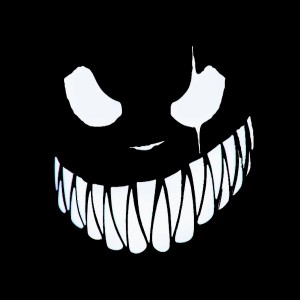 Create meme: smile monster, evil smile on black background, evil smile