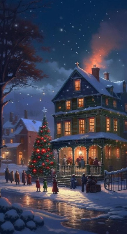 Create meme: Christmas lights, new year's house, The Christmas house