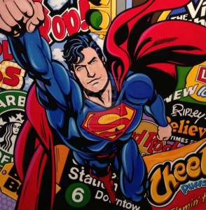 Create meme: pop art, coloring book Superman, Superman to the rescue