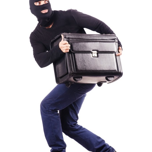 Create meme: a robber with a suitcase, The robber is running, Stealing a suitcase