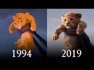 Создать мем: симба 2019, король лев 2019, симба 1994 против 2019