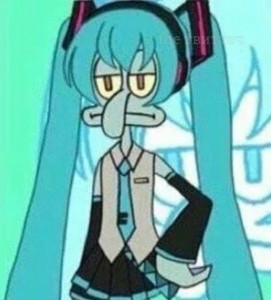 Create meme: miku, Hatsune Miku, sponge Bob square pants