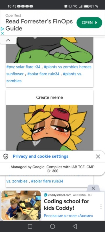 Create meme: text , solar flare pvz rule34 people, plants vs zombies heroes solar flare