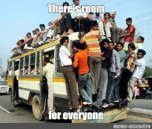Create meme: Indian bus, a crowded bus