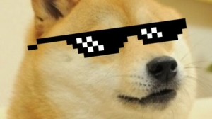 Create meme: doge meme png, meme with pixel glasses, thug life meme
