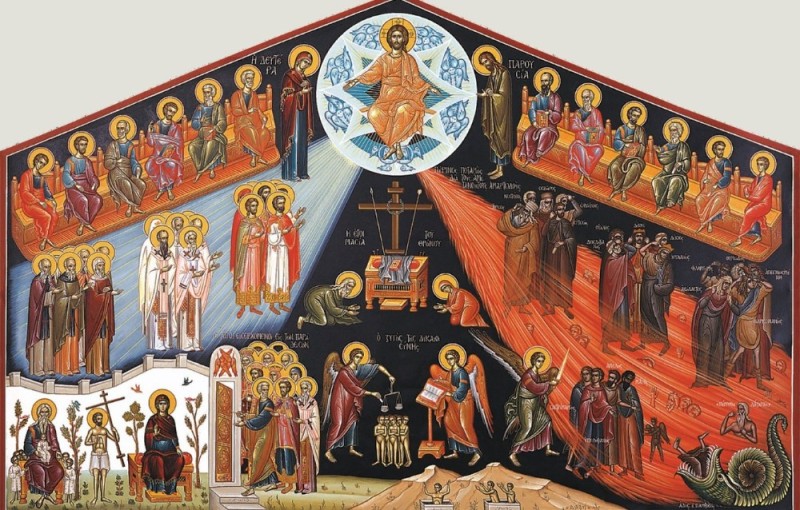 Create meme: Orthodox icons , about the last judgment, icon of the mother of God