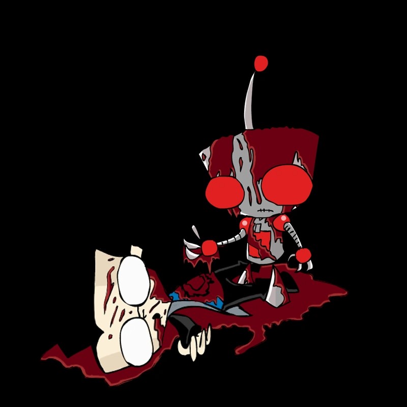 Создать мем: creepypasta, захватчик зим кровавый, invader zim bloody gir