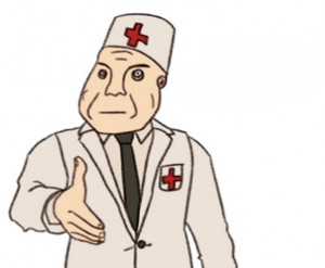 Create meme: the doctor and Durkee, the doctor, Durka meme medic template