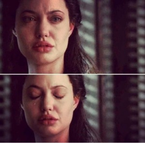 Create meme: angelina jolie is crying