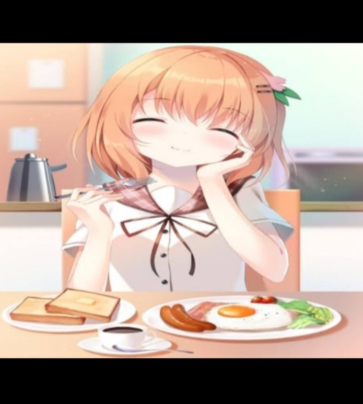 Create meme: figure , anime girl joyful, food in anime