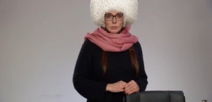 Create meme: pink hat, knitted hats, woman
