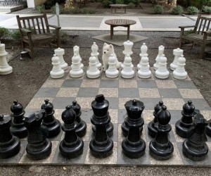 Создать мем: необычные шахматы, фигуры в шахматах, шахматы большие