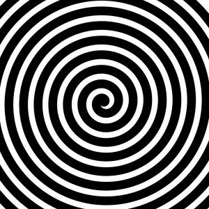 Create meme: black and white spiral, hypnotic spiral
