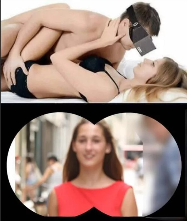 Create meme: the girl is engaged in wirth, meme with a photo and a girl, viar glasses joke