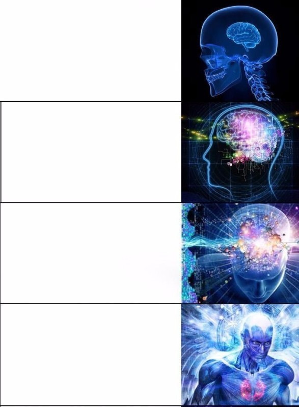 Create meme: meme about the brain overmind, meme glowing brain, brain meme
